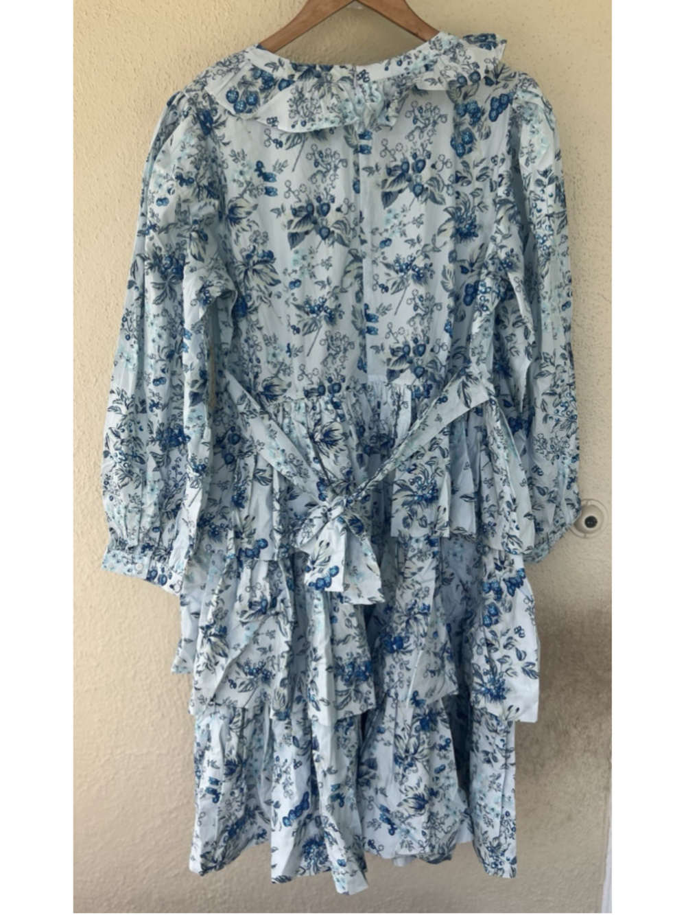 BATSHEVA X LAURA ASHLEY Welsh Tiered Floral Print Cotton Poplin Dress Size 18 - Picture 6 of 10